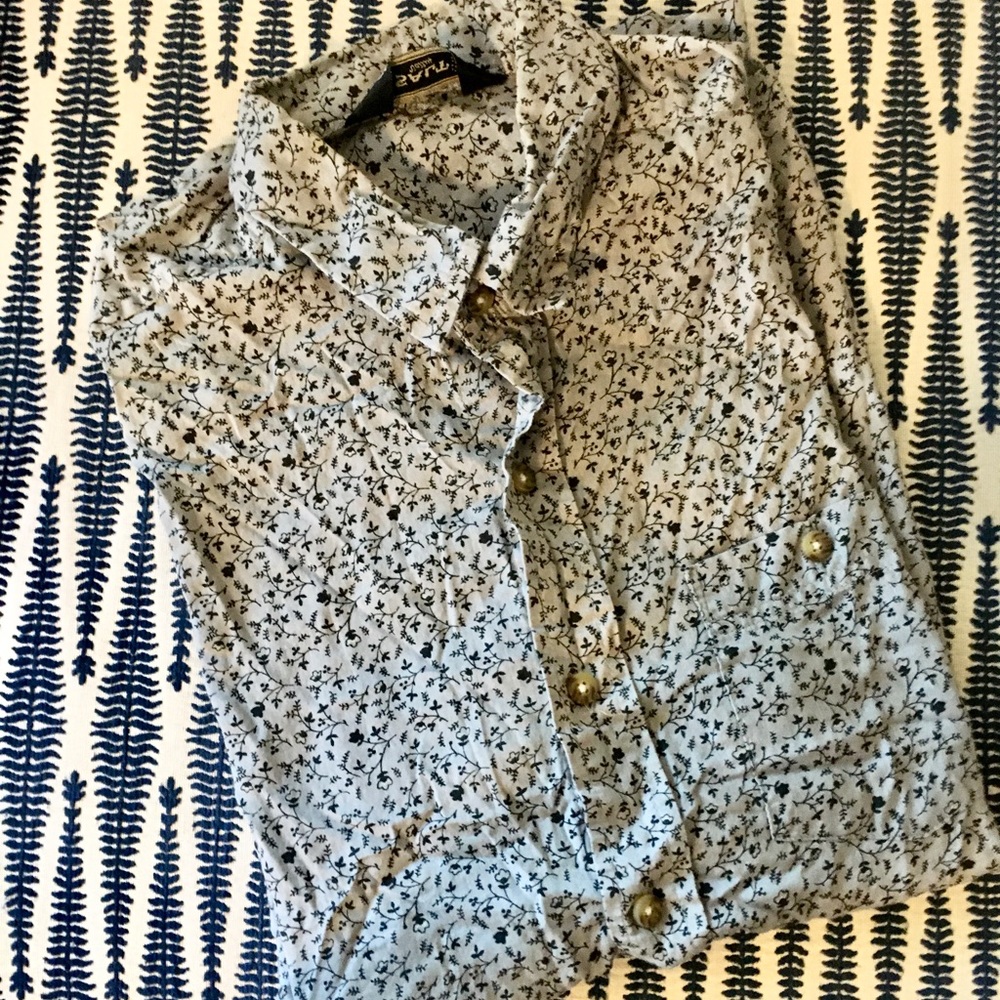 Urban Outfitters Salt Floral Gray Mens shirt small